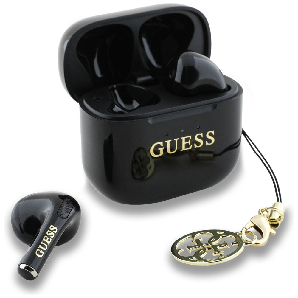 Kryt Wireless TWS in-ear headphones Guess Glossy Effect Printed Classic Logo & Charm black