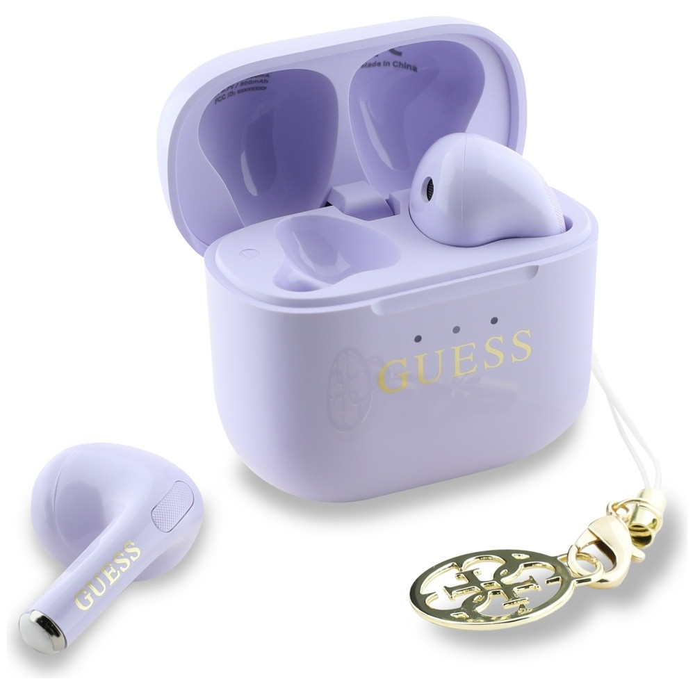 Kryt Wireless TWS in-ear headphones Guess Glossy Effect Printed Classic Logo & Charm lavender