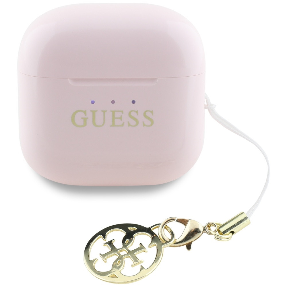 Kryt Wireless TWS in-ear headphones Guess Glossy Effect Printed Classic Logo & Charm pink