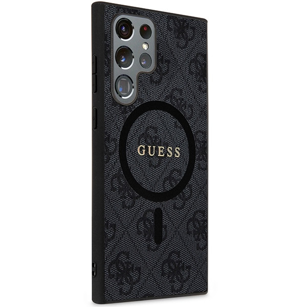 Kryt Guess GUHMS24LG4GFRK Samsung Galaxy S24 Ultra hardcase 4G Collection Leather Metal Logo MagSafe black
