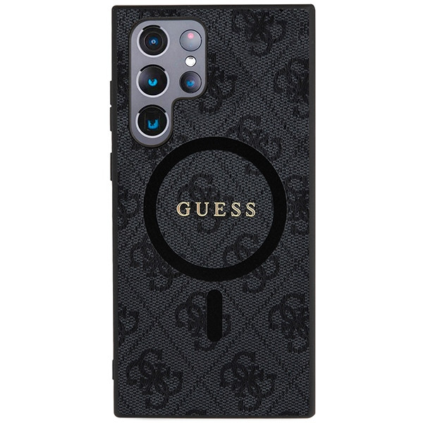 Kryt Guess GUHMS24LG4GFRK Samsung Galaxy S24 Ultra hardcase 4G Collection Leather Metal Logo MagSafe black