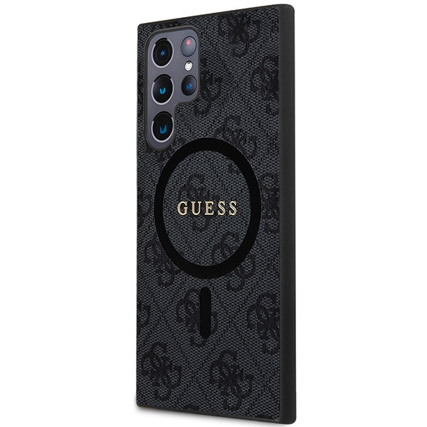 Kryt Guess GUHMS24LG4GFRK Samsung Galaxy S24 Ultra hardcase 4G Collection Leather Metal Logo MagSafe black