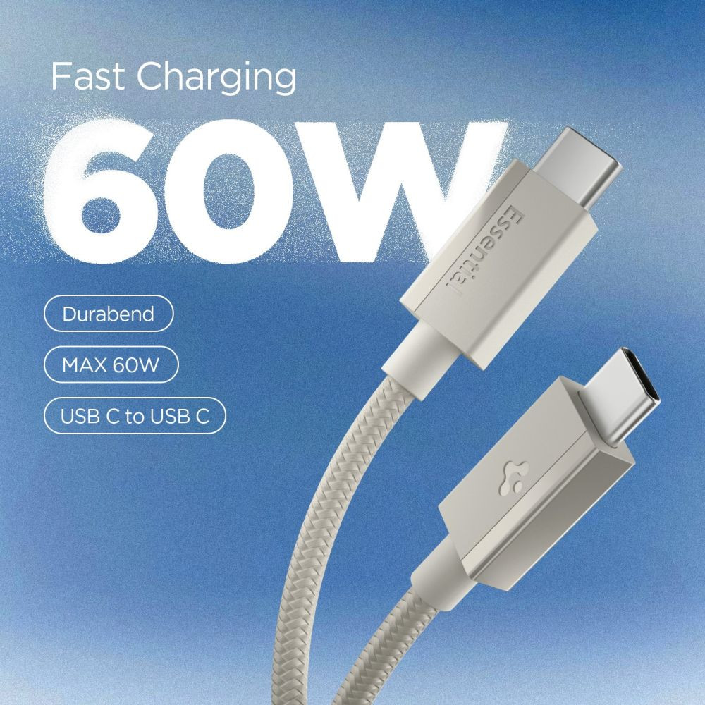 Kryt Spigen EB6015CC Essential USB-C / USB-C Cable 60W 150cm Natural Titanium