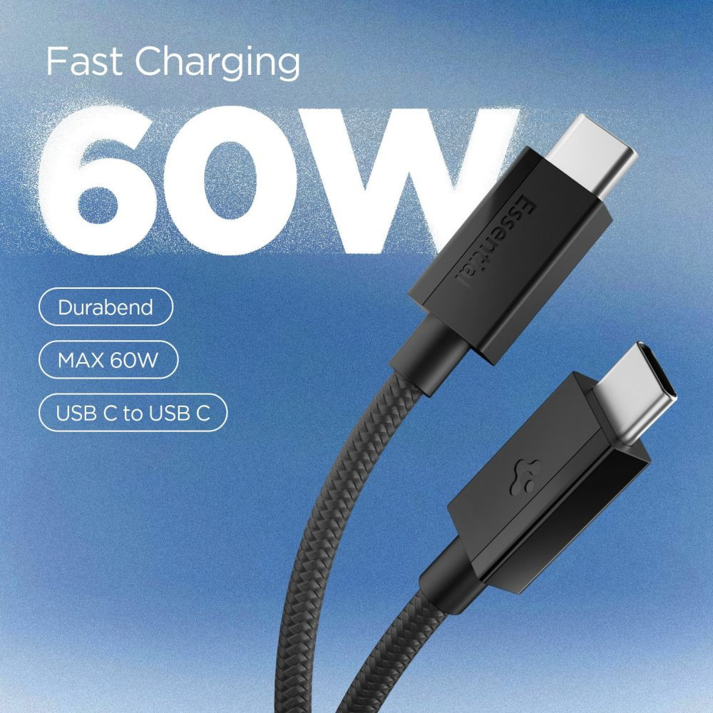 Spigen EB6015CC Essential USB-C / USB-C Cable 60W 150cm Black
