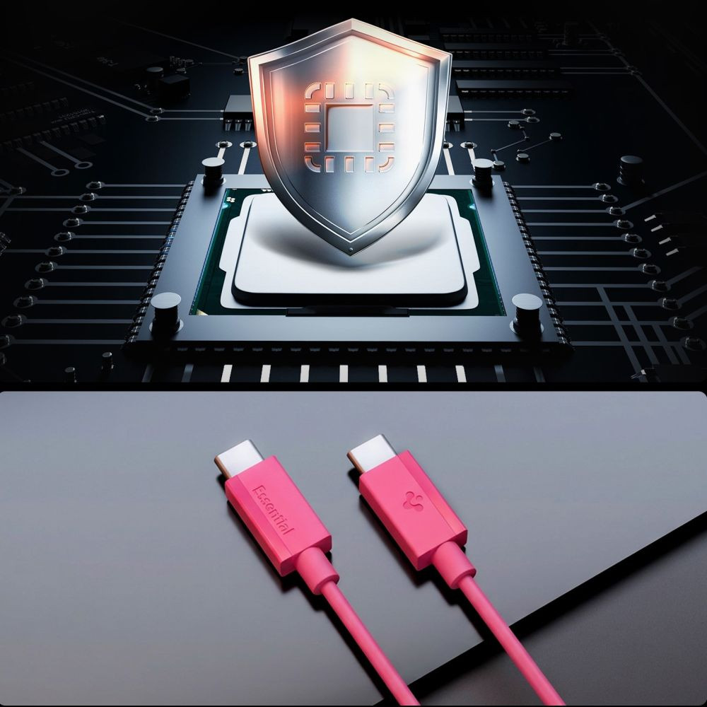 Spigen EB6010CC Essential USB-C / USB-C Cable 60W 100cm Pink