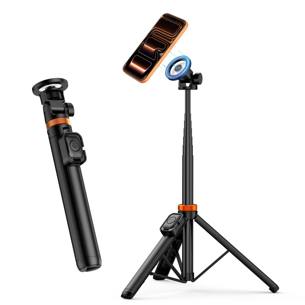 Kryt Tech-Protect L03s MagSafe Bluetooth Selfie Stick Tripod Black