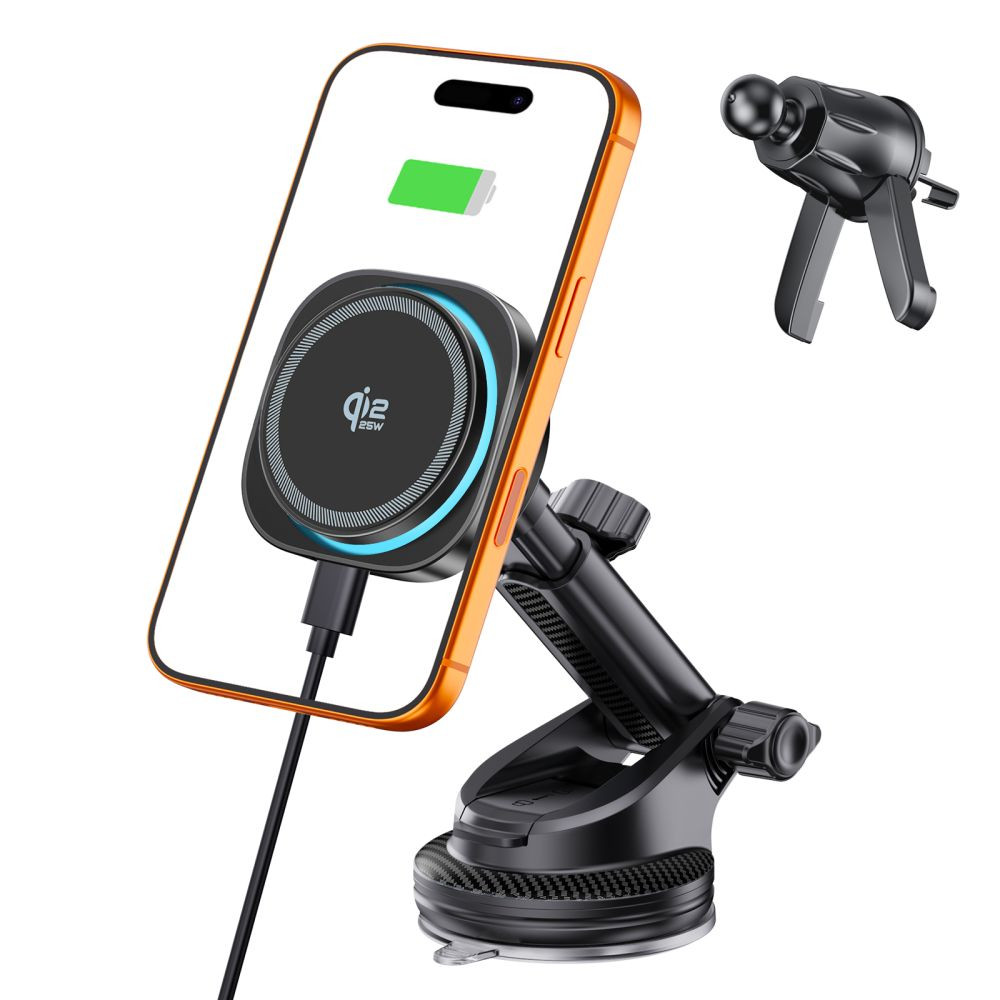 Kryt Tech-Protect V20 Arcticboost Magnetic MagSafe Dashboard & Vent Car Mount Wireless Charger 25W Qi2.2 Black