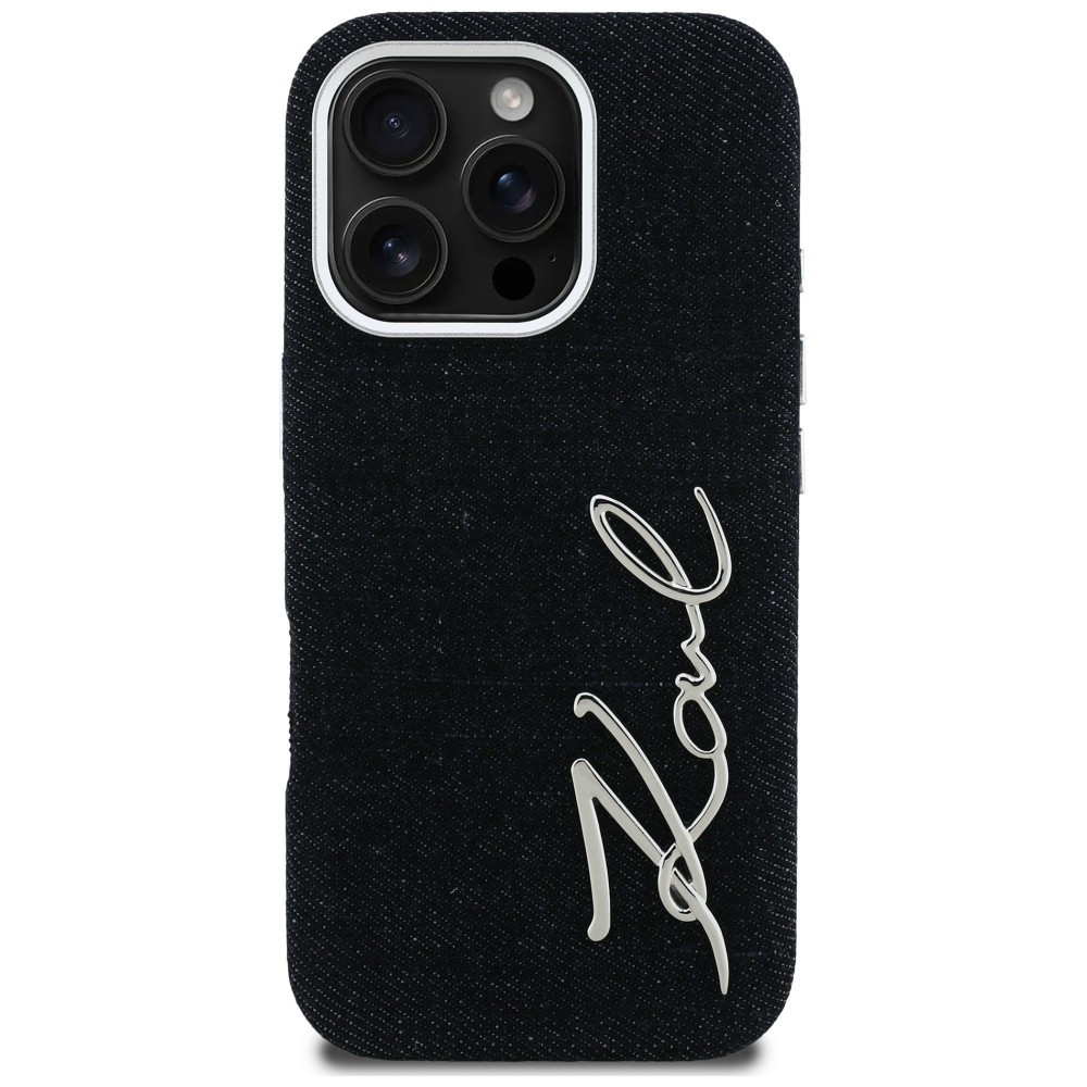 Kryt Karl Lagerfeld FW Jeans Signature Logo Apple iPhone 16 Pro black