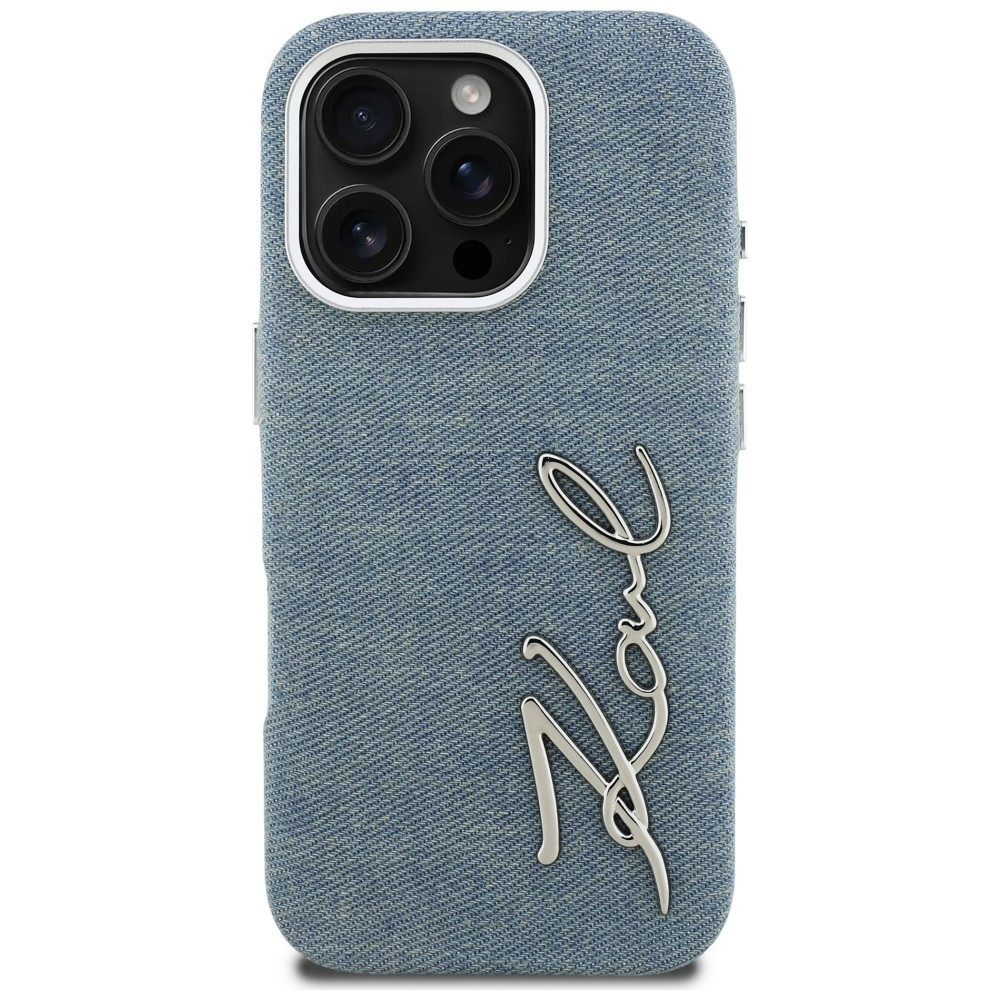 Kryt Karl Lagerfeld FW Jeans Signature Logo Apple iPhone 16 Pro blue