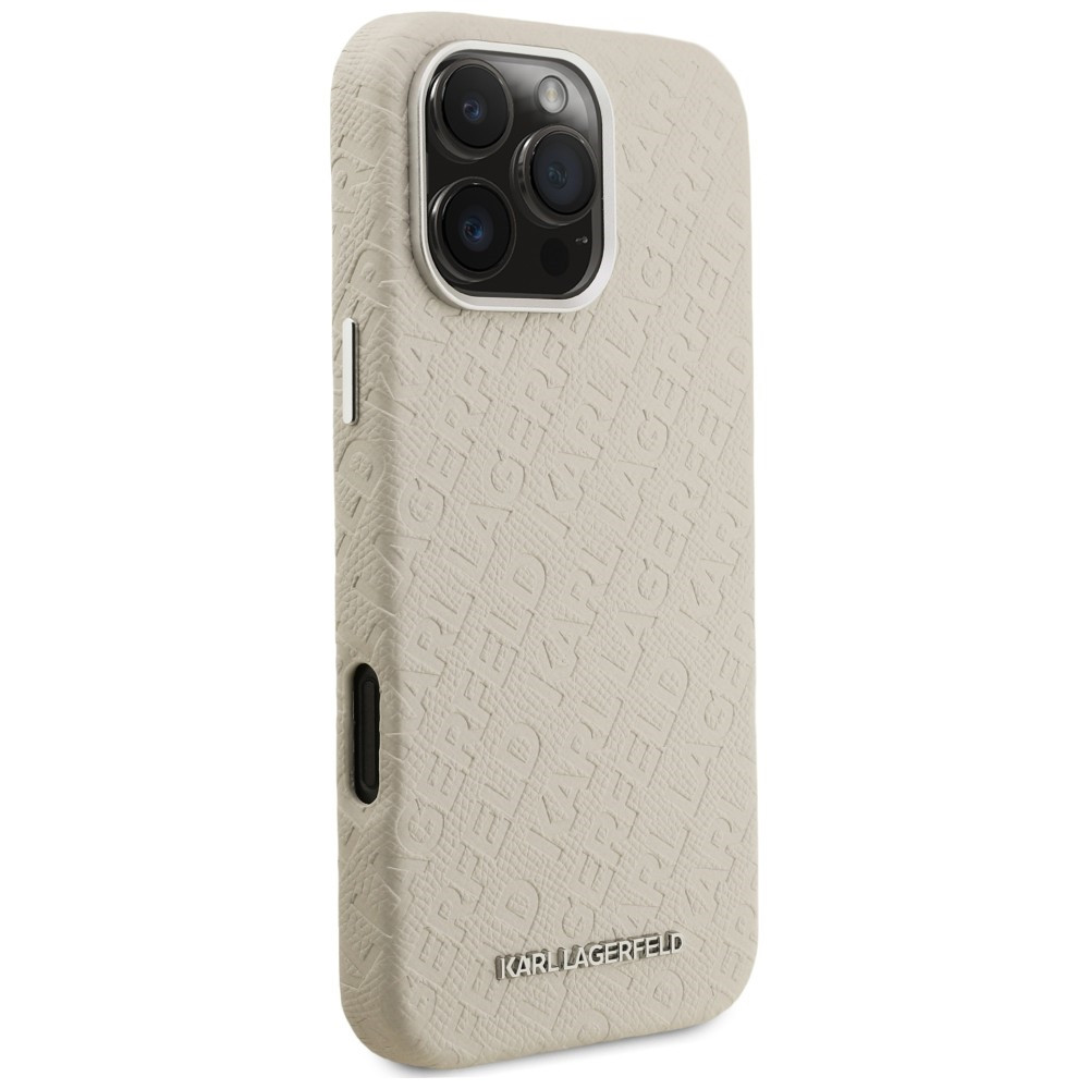 Kryt Karl Lagerfeld FW Stamped Karl MagSafe Apple iPhone 16 Pro Max beige