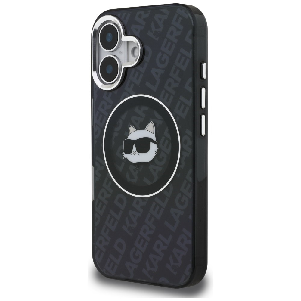 Kryt Karl Lagerfeld IML Choupette Head Logo MagSafe Apple iPhone 16 black
