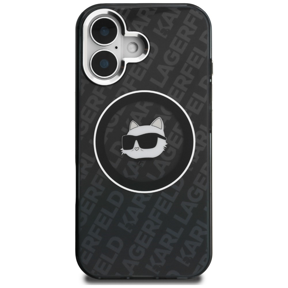 Kryt Karl Lagerfeld IML Choupette Head Logo MagSafe Apple iPhone 16 black