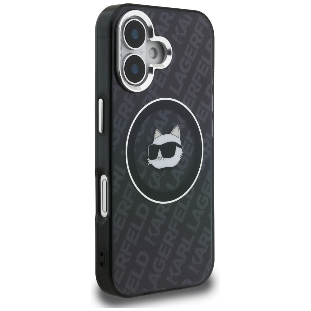 Kryt Karl Lagerfeld IML Choupette Head Logo MagSafe Apple iPhone 16 black