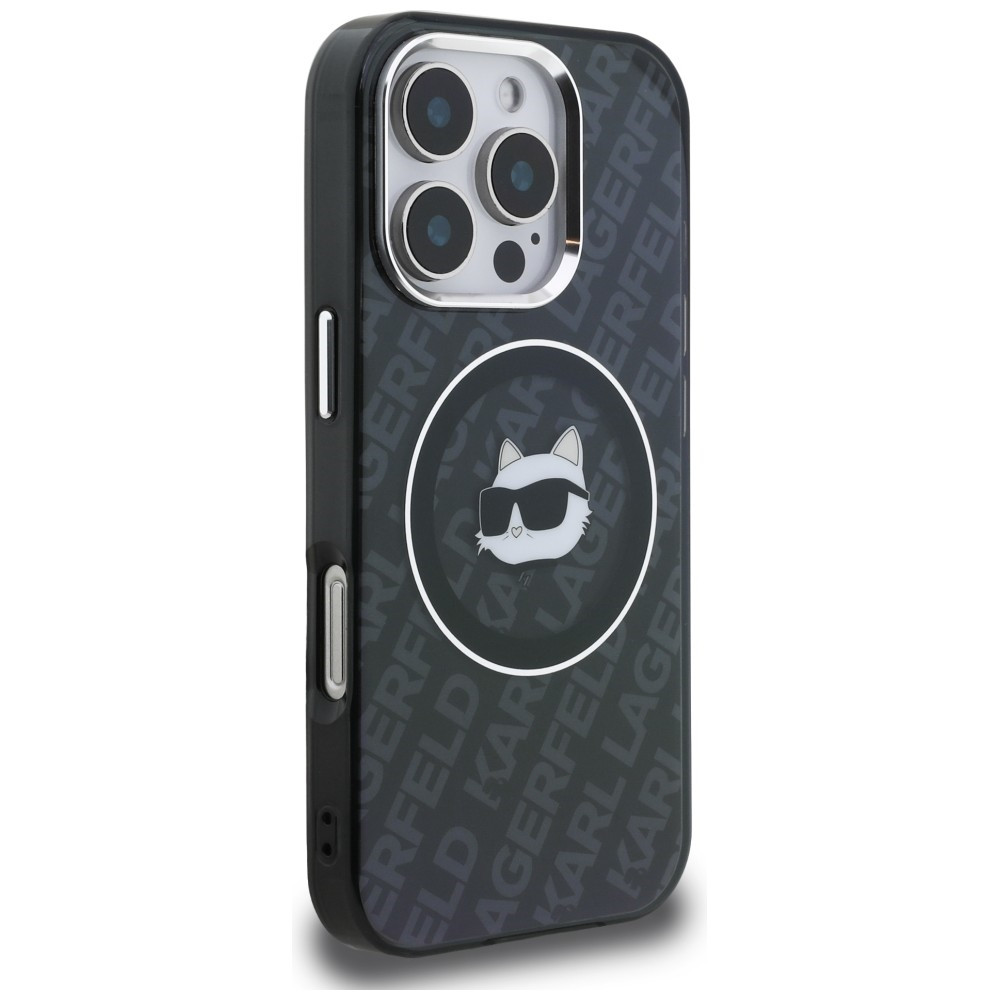 Kryt Karl Lagerfeld IML Choupette Head Logo MagSafe Apple iPhone 16 Pro Max black