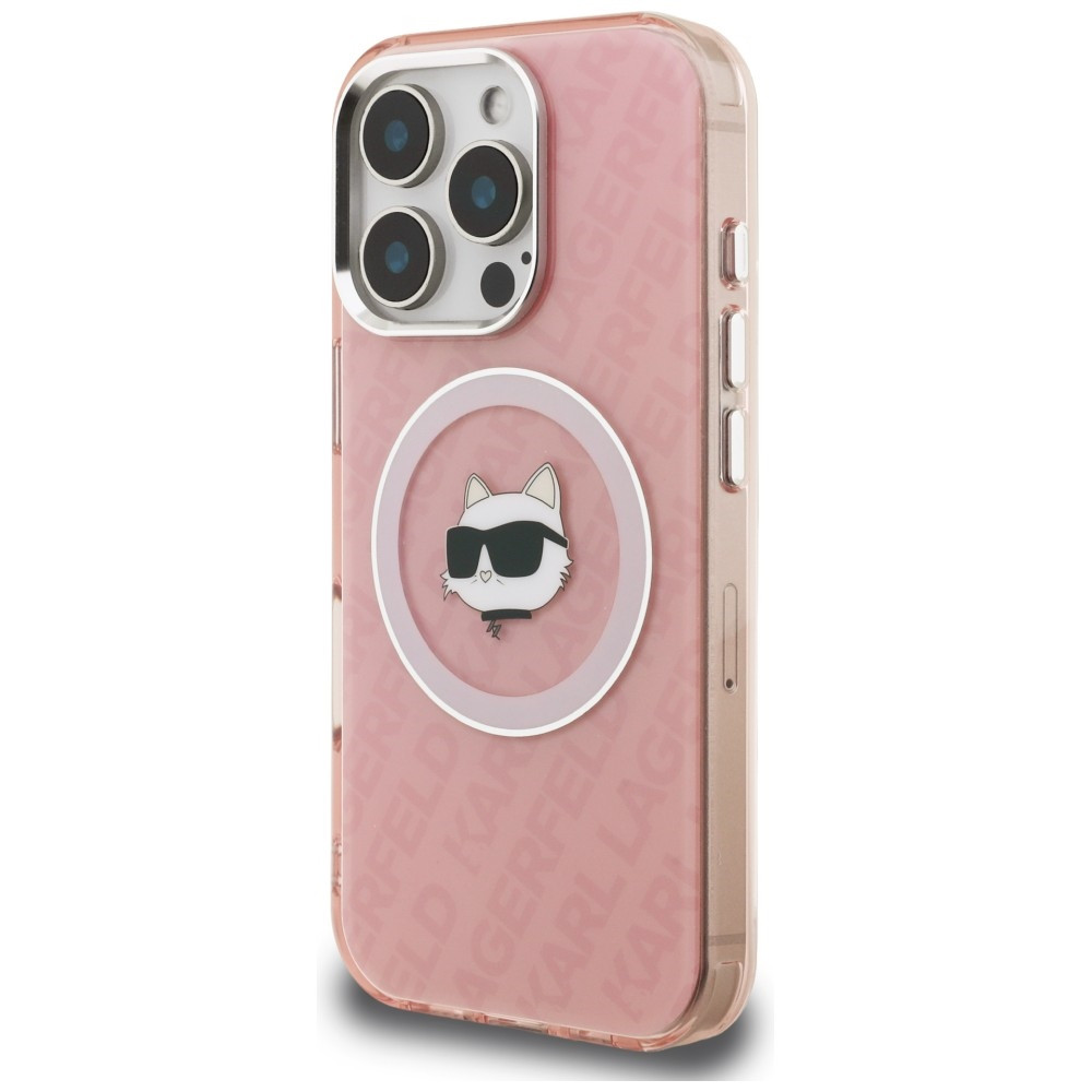 Kryt Karl Lagerfeld IML Choupette Head Logo MagSafe Apple iPhone 16 Pro Max pink