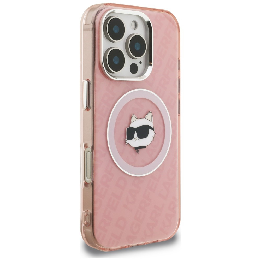 Kryt Karl Lagerfeld IML Choupette Head Logo MagSafe Apple iPhone 16 Pro Max pink