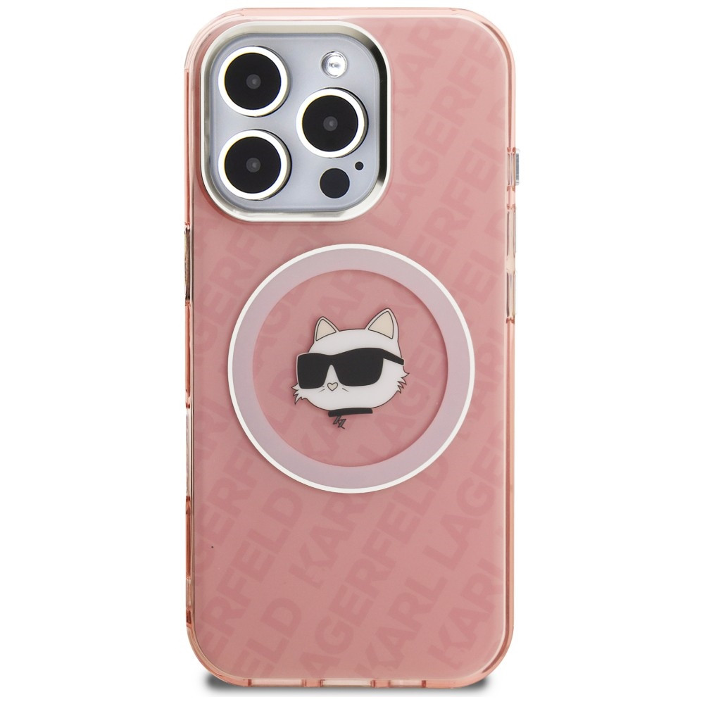 Kryt Karl Lagerfeld IML Choupette Head Logo MagSafe Apple iPhone 16 Pro pink