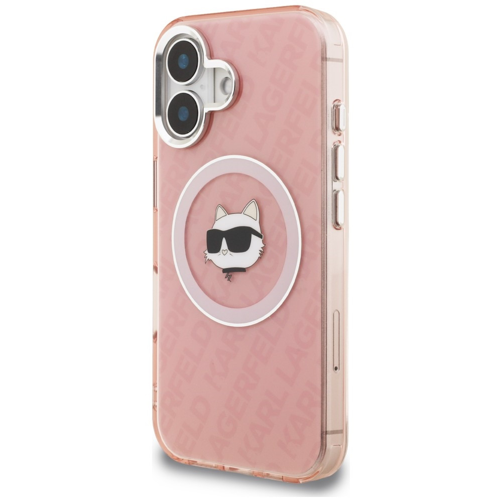 Kryt Karl Lagerfeld IML Choupette Head Logo MagSafe Apple iPhone 16 pink