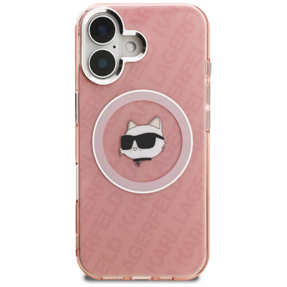 Kryt Karl Lagerfeld IML Choupette Head Logo MagSafe Apple iPhone 16 pink