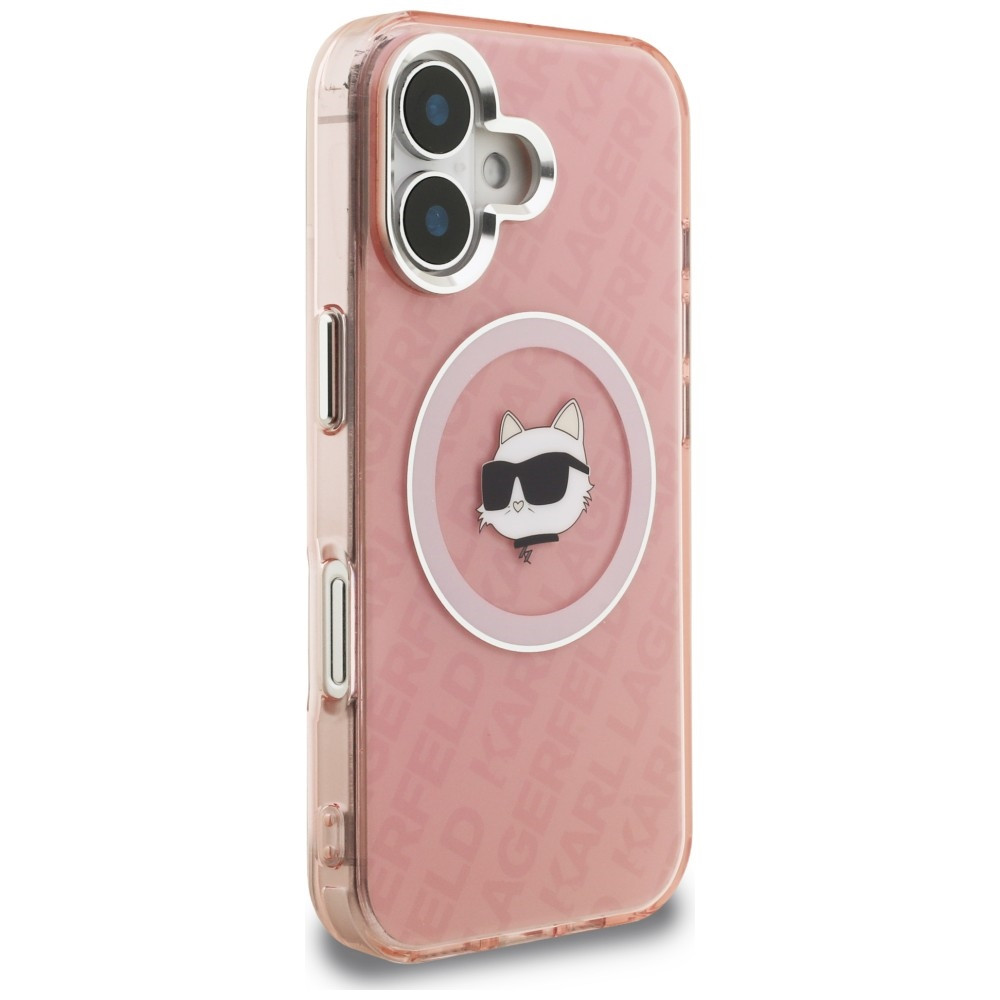 Kryt Karl Lagerfeld IML Choupette Head Logo MagSafe Apple iPhone 16 pink