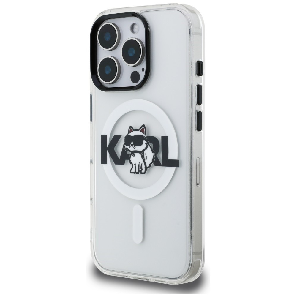 Kryt Karl Lagerfeld IML Choupette Sketch Logo MagSafe Apple iPhone 16 Pro Max clear