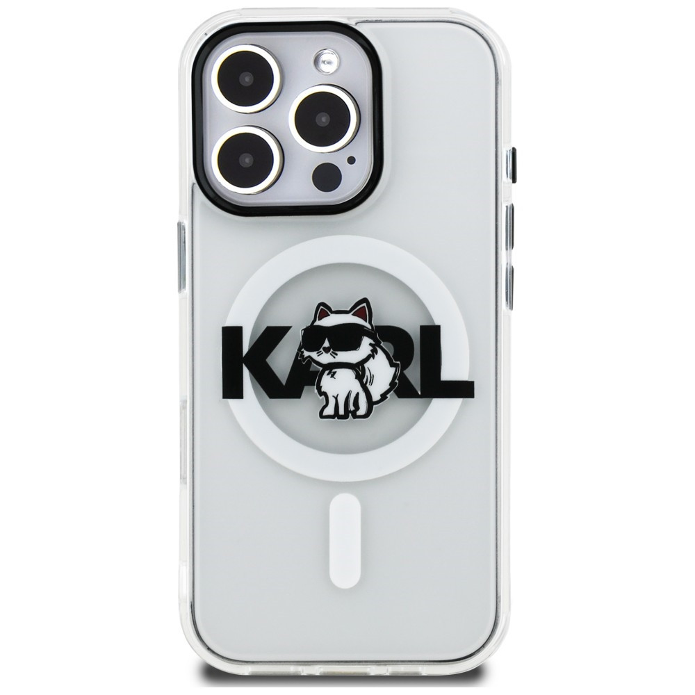 Kryt Karl Lagerfeld IML Choupette Sketch Logo MagSafe Apple iPhone 16 Pro Max clear