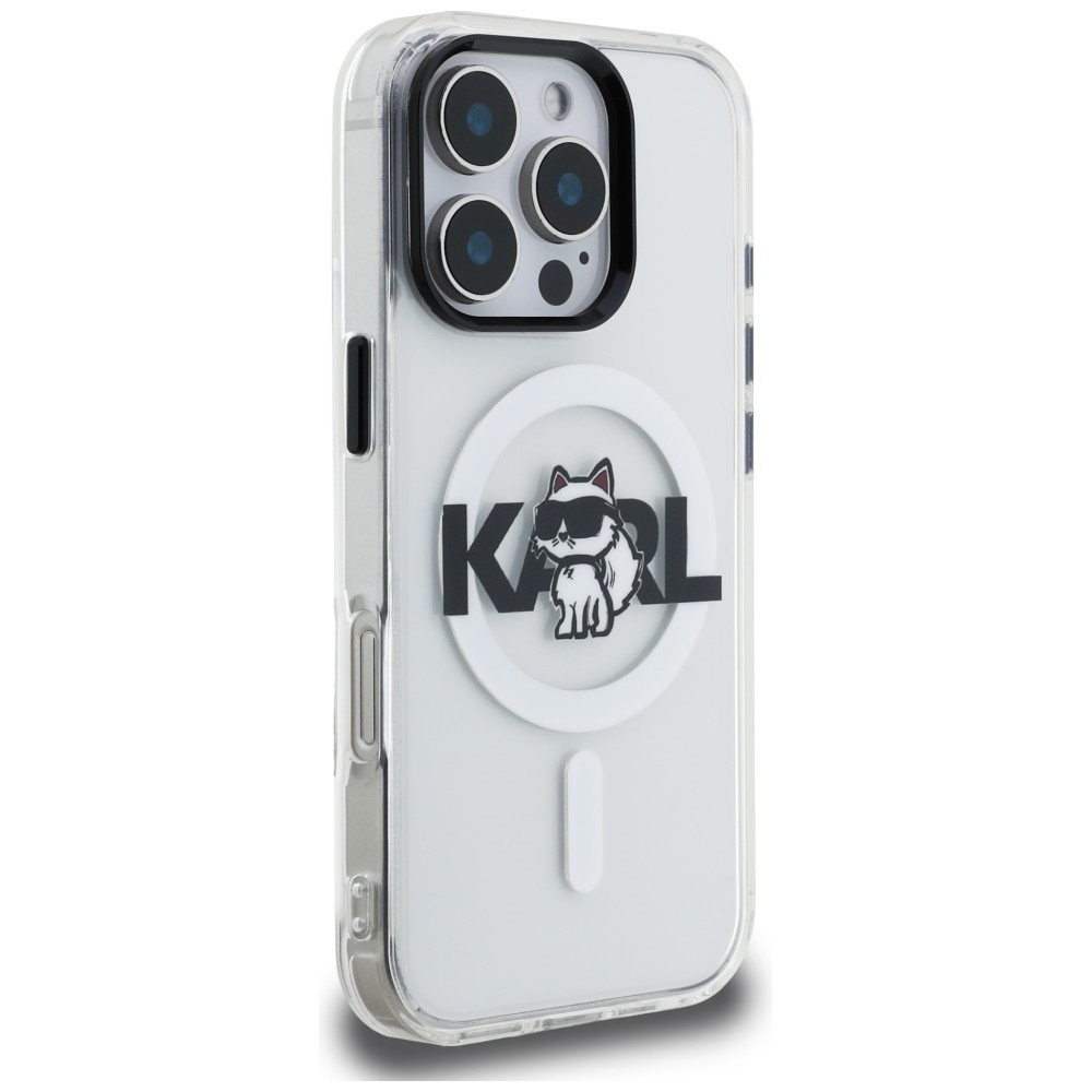 Kryt Karl Lagerfeld IML Choupette Sketch Logo MagSafe Apple iPhone 16 Pro clear