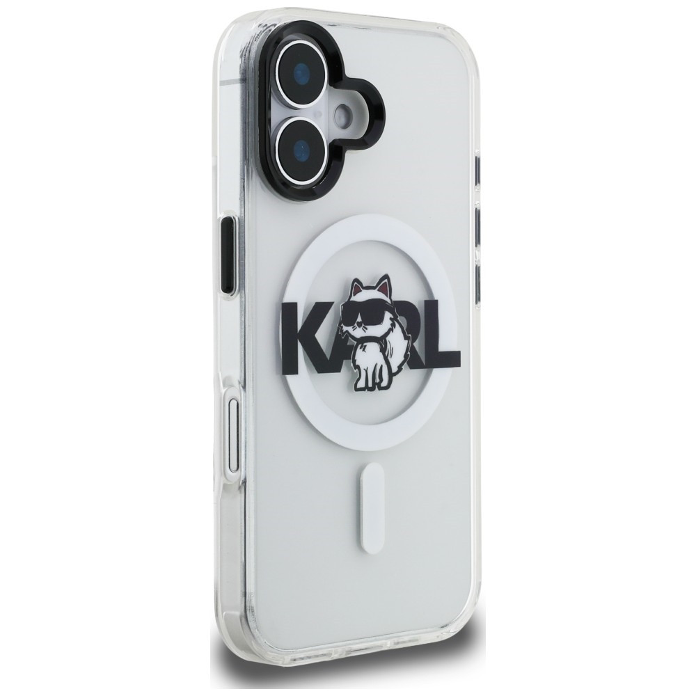Kryt Karl Lagerfeld IML Choupette Sketch Logo MagSafe Apple iPhone 16 clear