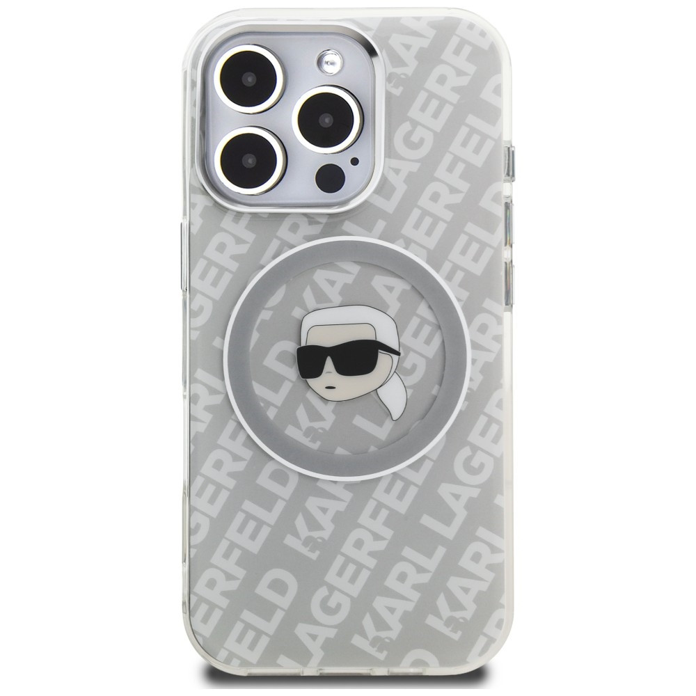Kryt Karl Lagerfeld IML Karl Head Logo MagSafe Apple iPhone 16 Pro Max grey