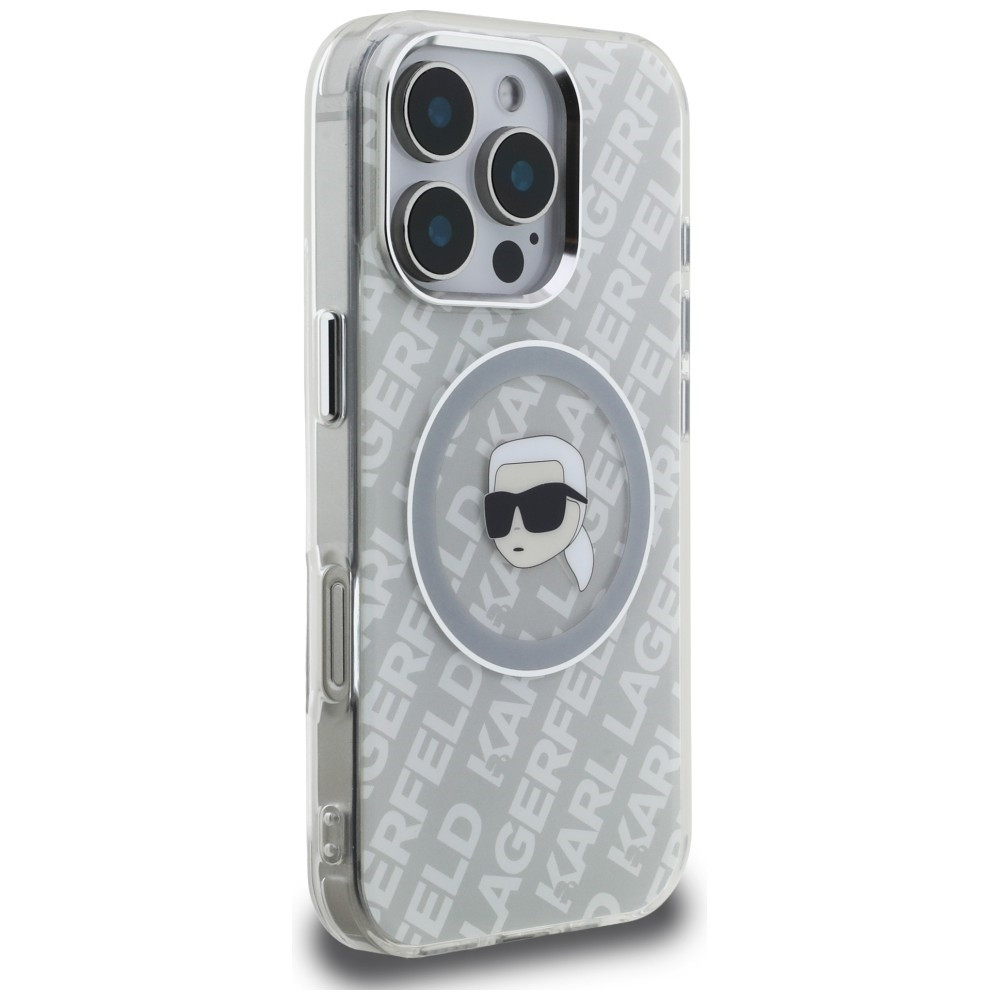 Kryt Karl Lagerfeld IML Karl Head Logo MagSafe Apple iPhone 16 Pro grey