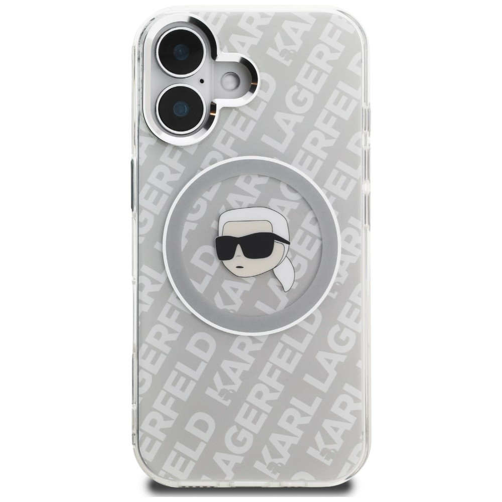 Kryt Karl Lagerfeld IML Karl Head Logo MagSafe Apple iPhone 16 grey