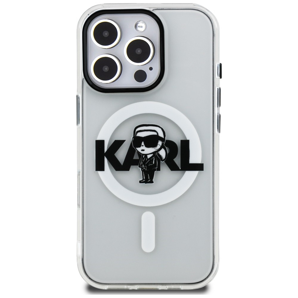 Kryt Karl Lagerfeld IML Karl Sketch Logo MagSafe Apple iPhone 16 Pro Max clear