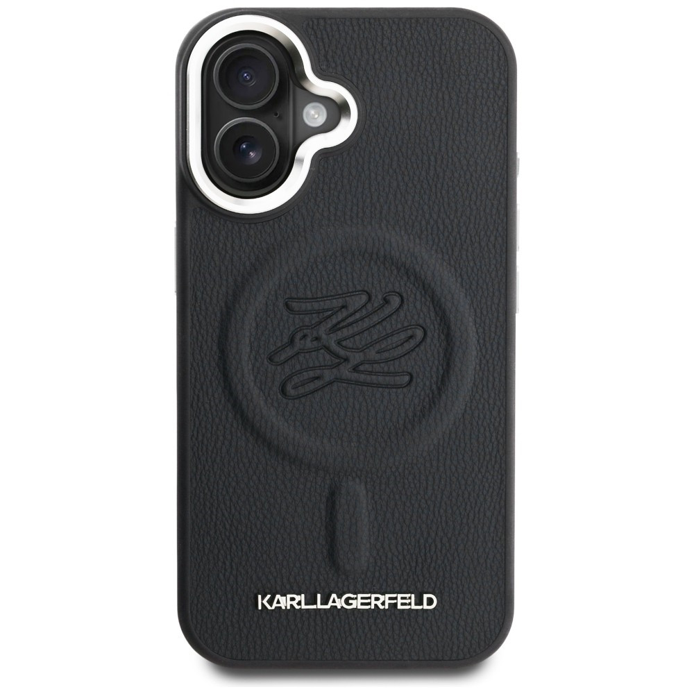 Kryt Karl Lagerfeld Initial & Metal Logo MagSafe Apple iPhone 16 black