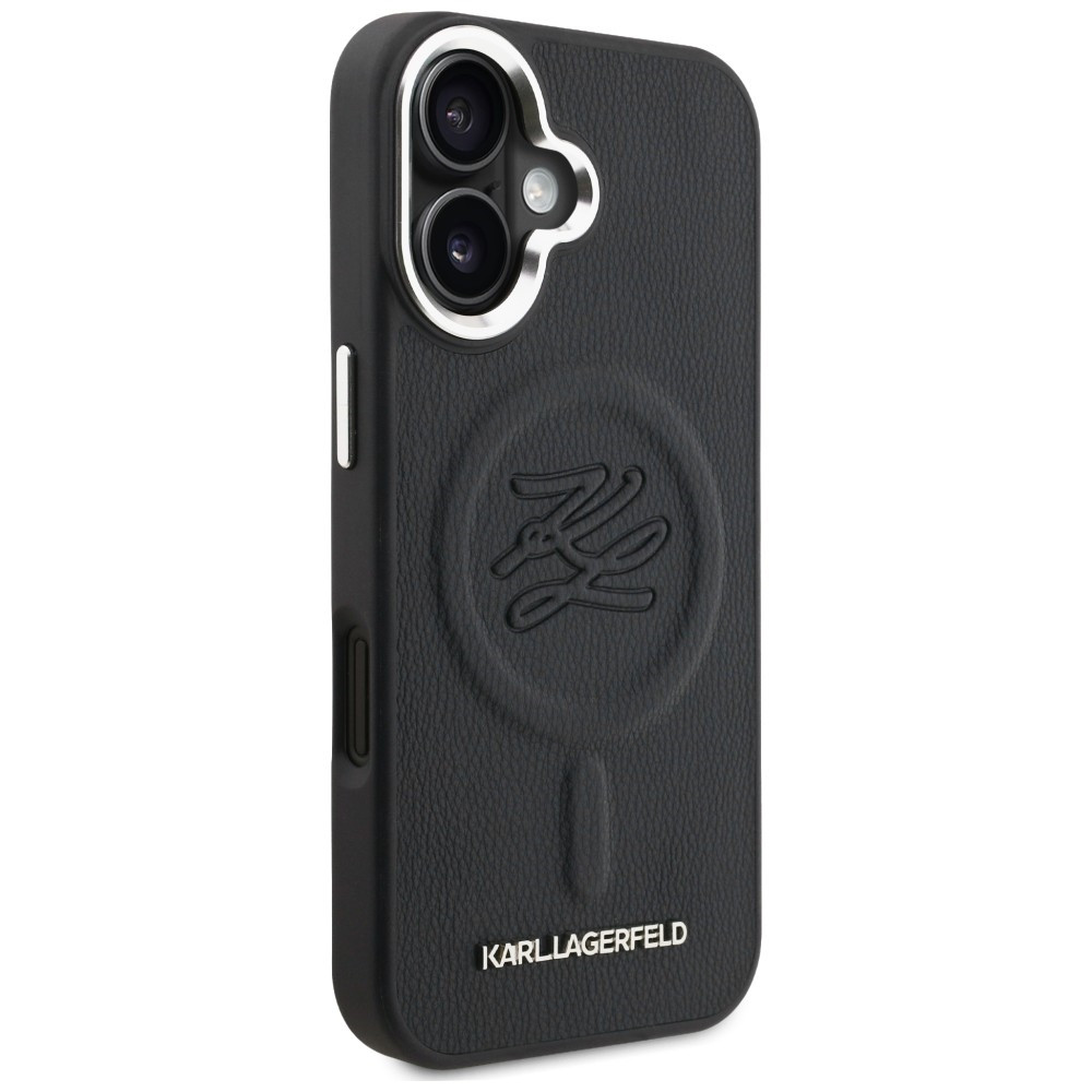 Kryt Karl Lagerfeld Initial & Metal Logo MagSafe Apple iPhone 16 black