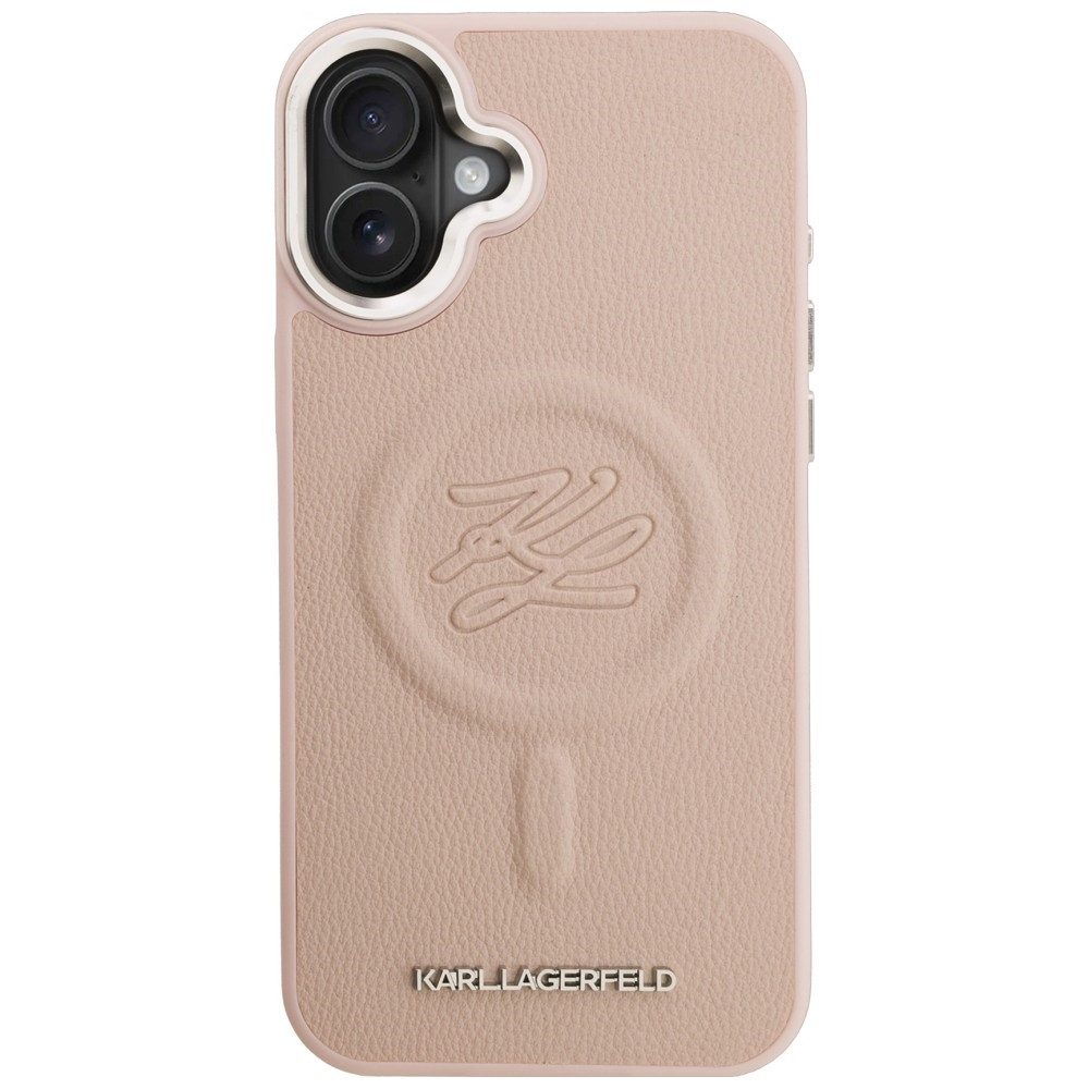 Kryt Karl Lagerfeld Initial & Metal Logo MagSafe Apple iPhone 16 Plus pink