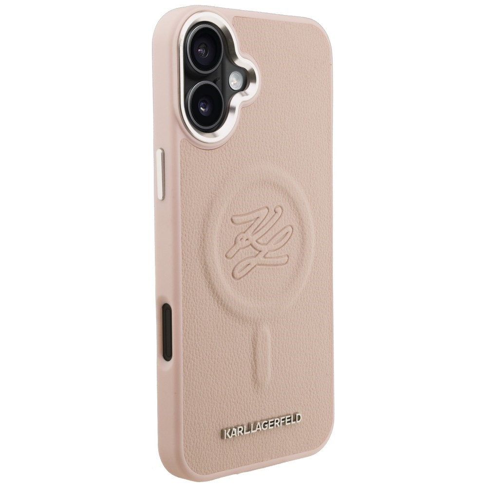 Kryt Karl Lagerfeld Initial & Metal Logo MagSafe Apple iPhone 16 Plus pink