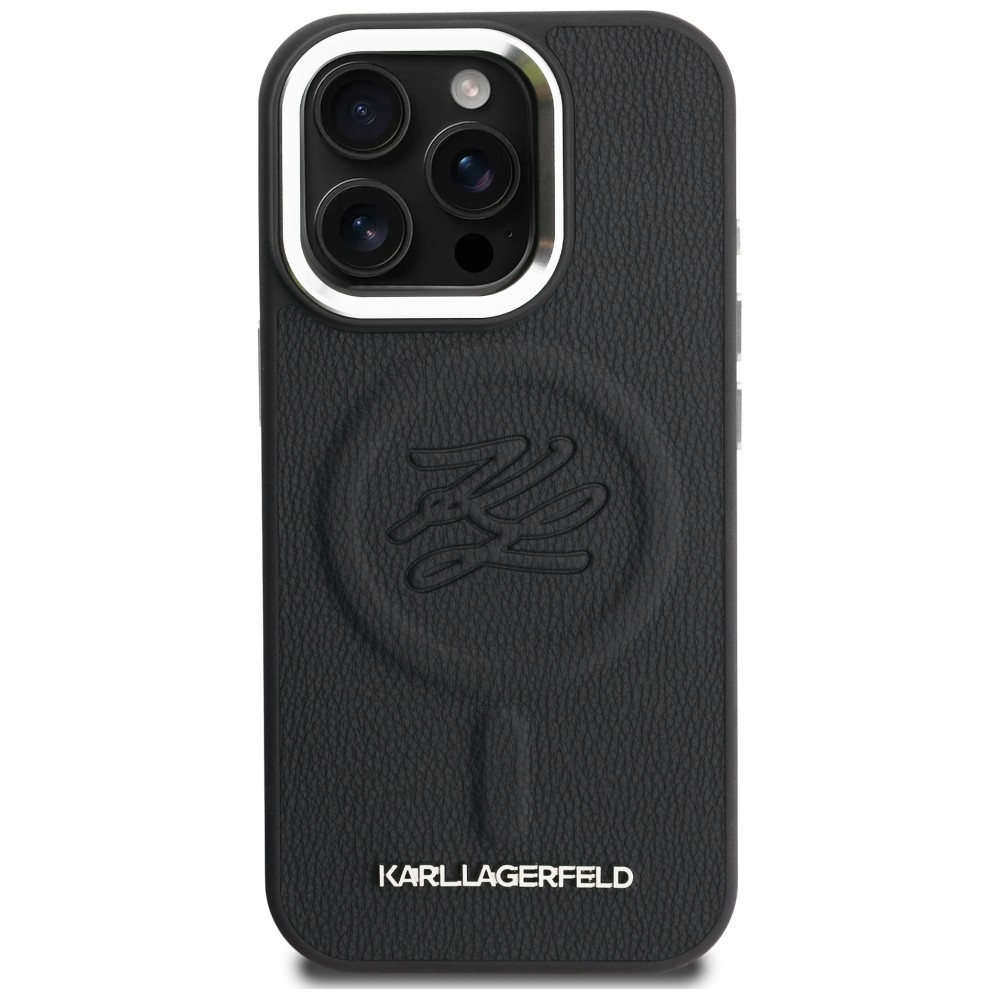 Kryt Karl Lagerfeld Initial & Metal Logo MagSafe Apple iPhone 16 Pro black