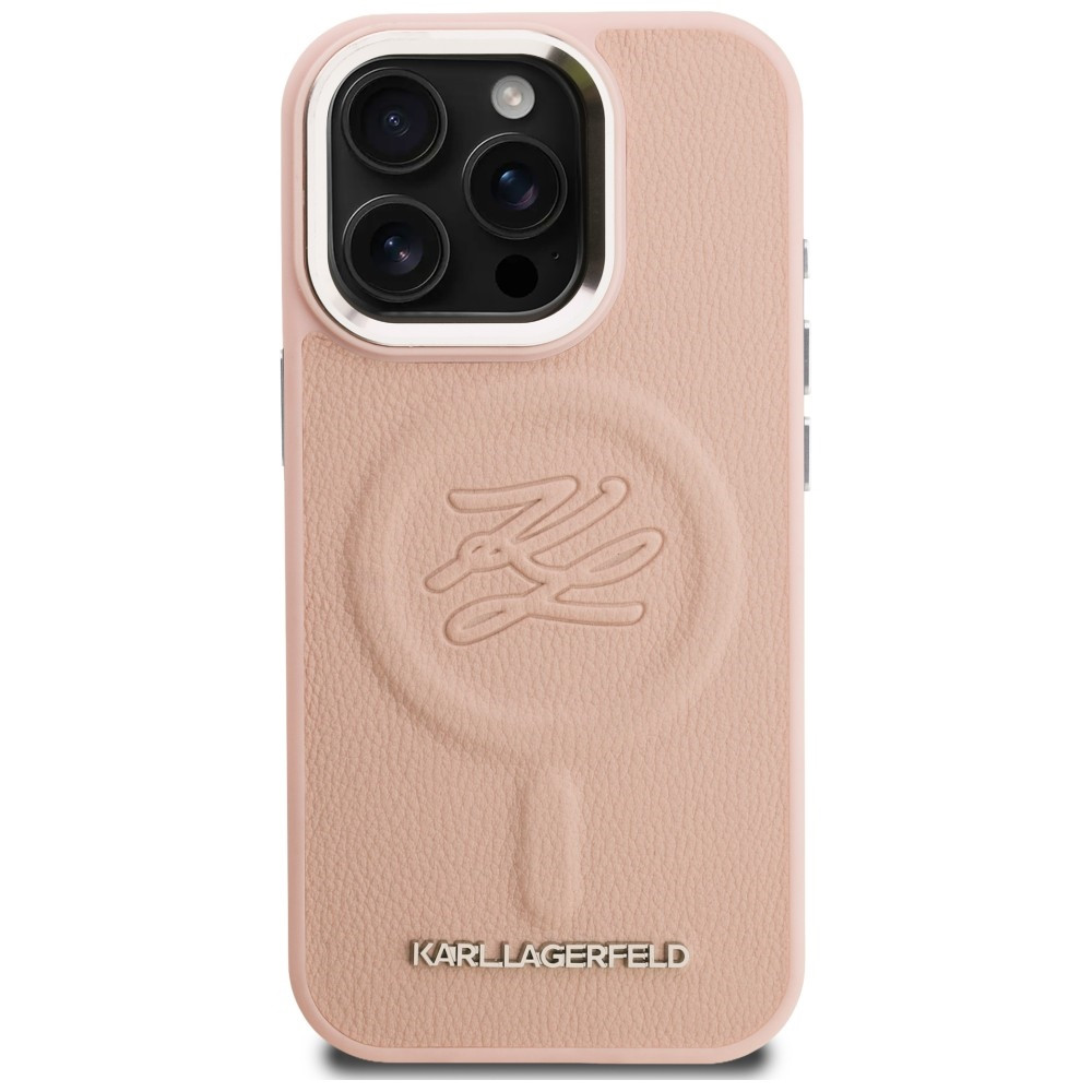 Kryt Karl Lagerfeld Initial & Metal Logo MagSafe Apple iPhone 16 Pro Max pink