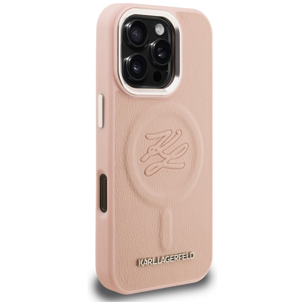Kryt Karl Lagerfeld Initial & Metal Logo MagSafe Apple iPhone 16 Pro Max pink