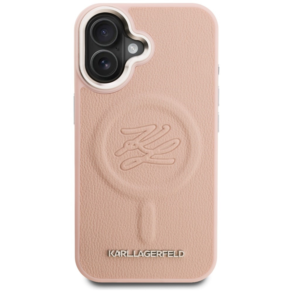 Kryt Karl Lagerfeld Initial & Metal Logo MagSafe Apple iPhone 16 pink