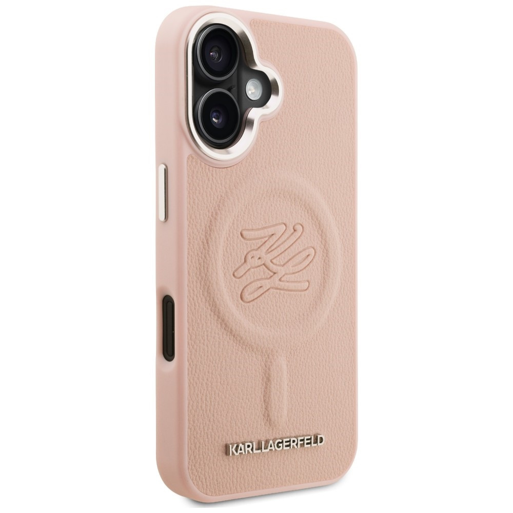 Kryt Karl Lagerfeld Initial & Metal Logo MagSafe Apple iPhone 16 pink