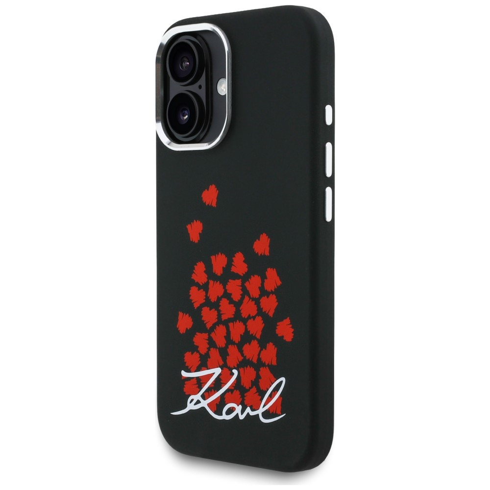 Kryt Karl Lagerfeld Silicone Heart Sign Logo MagSafe Apple iPhone 16 black