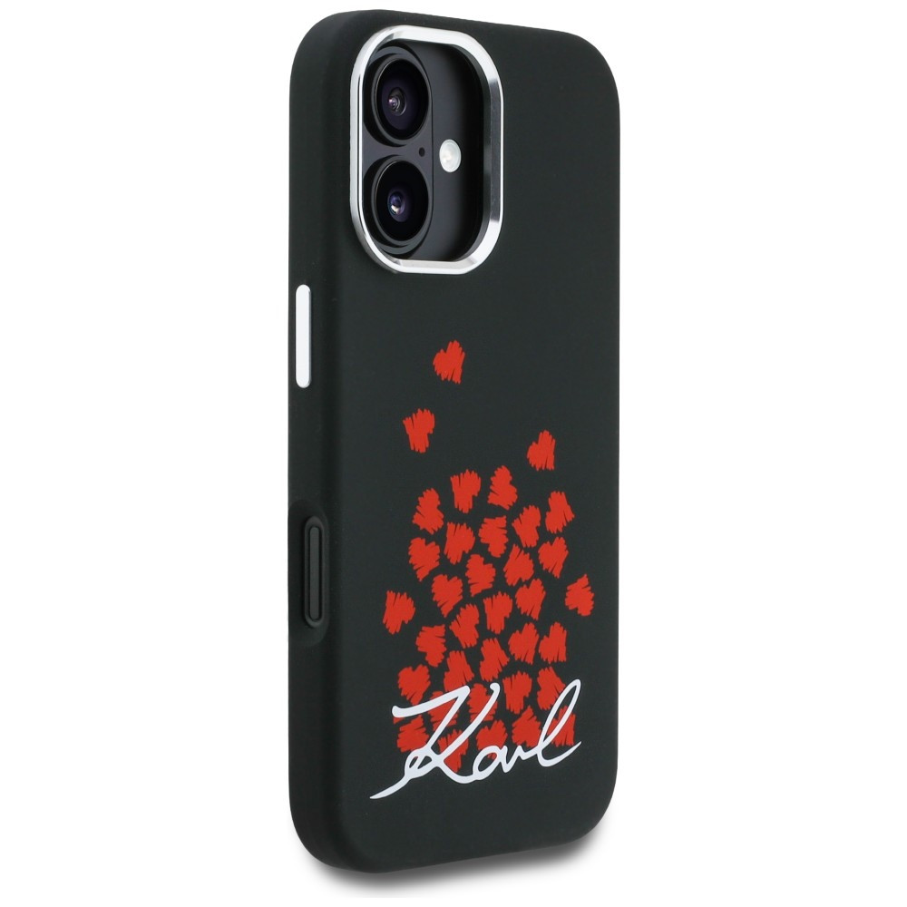 Kryt Karl Lagerfeld Silicone Heart Sign Logo MagSafe Apple iPhone 16 black