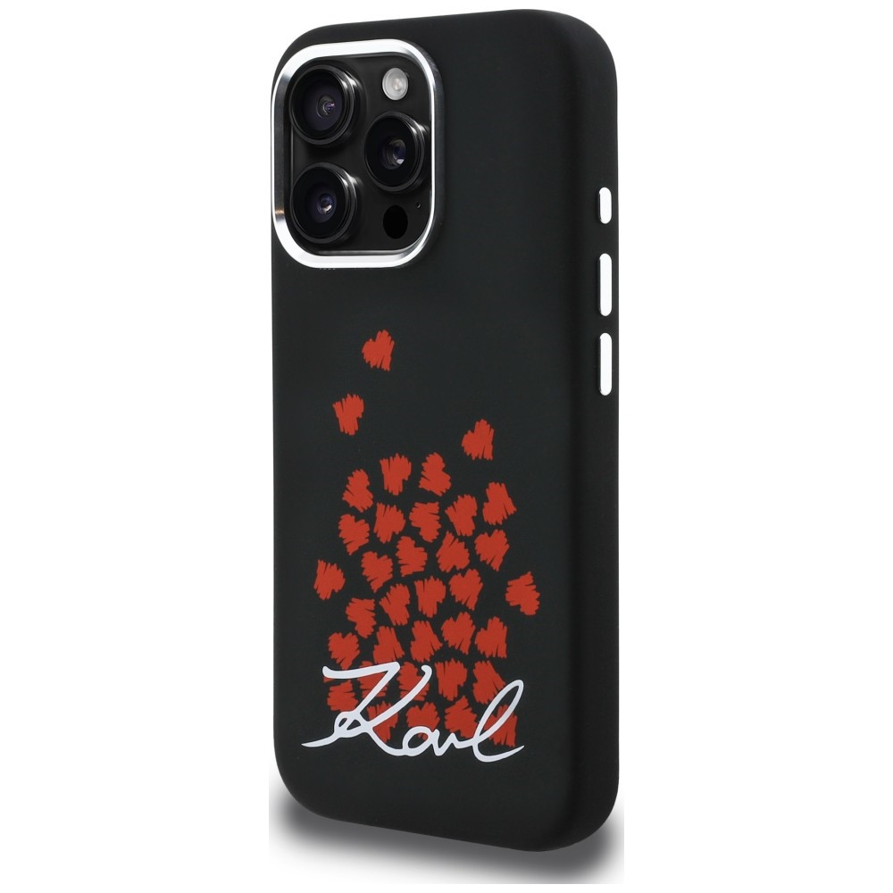 Kryt Karl Lagerfeld Silicone Heart Sign Logo MagSafe Apple iPhone 16 Pro black