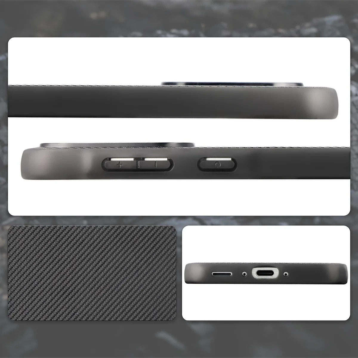 Kryt Bizon Case CarbO Lanyard & Magnetic Samsung Galaxy A56 5G, black
