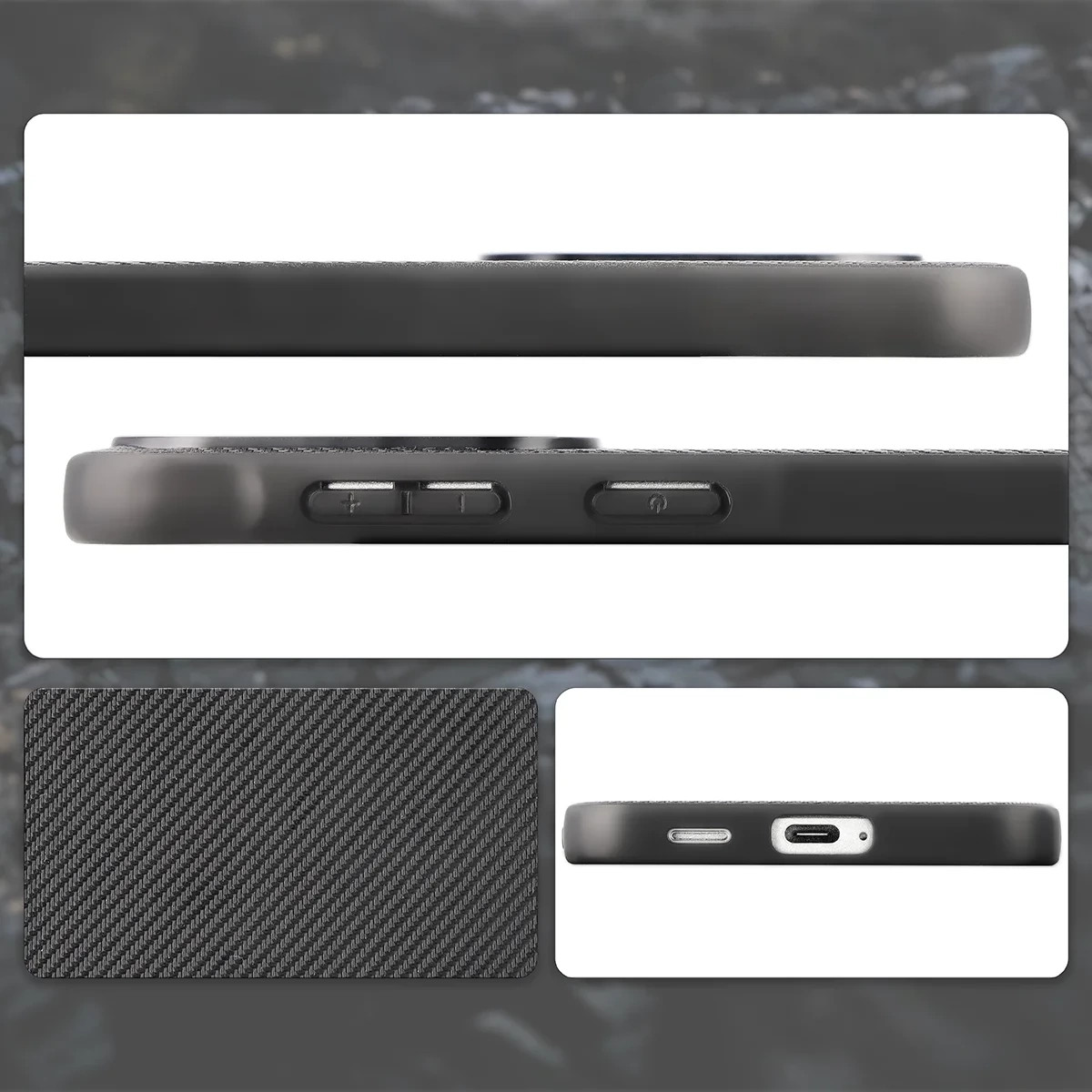Kryt Bizon Case CarbO Lanyard & Magnetic Samsung Galaxy A57 5G, black