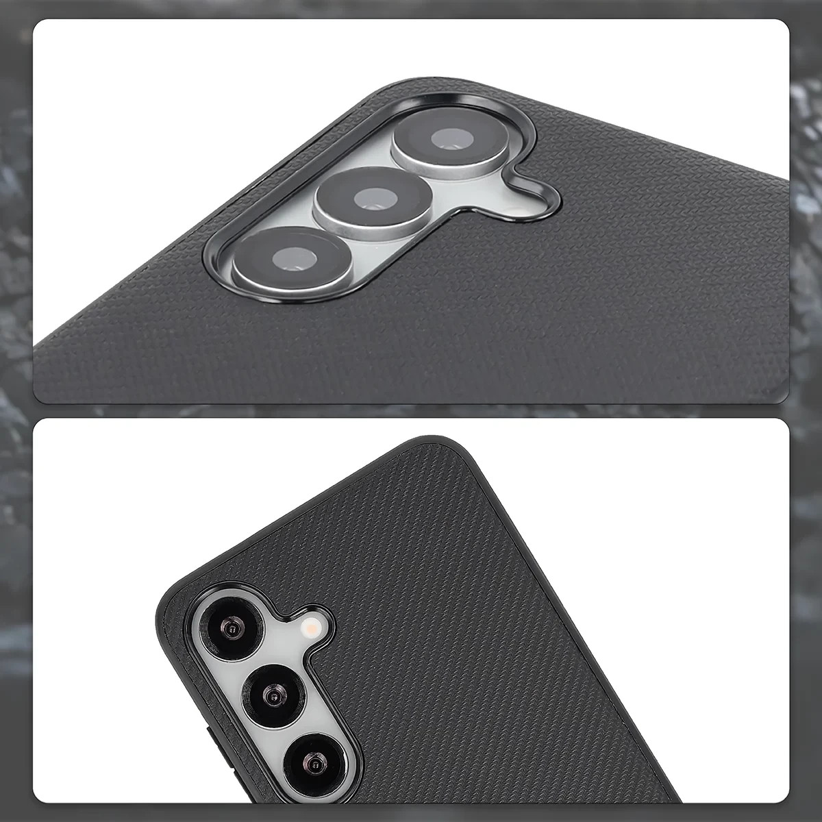 Kryt Bizon Case CarbO Lanyard & Magnetic Samsung Galaxy S25, black