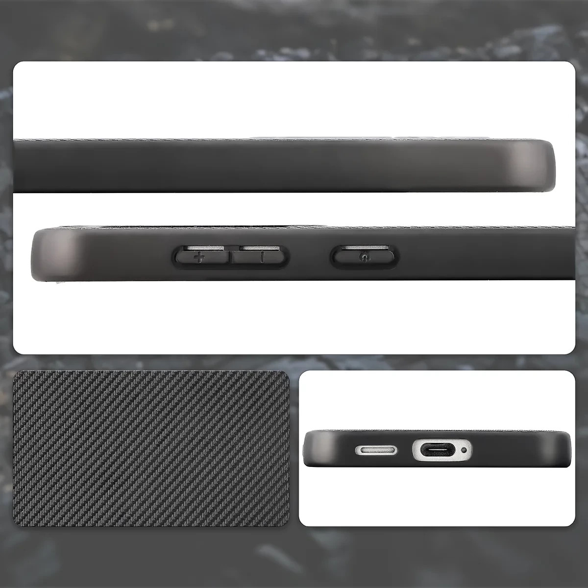 Kryt Bizon Case CarbO Lanyard & Magnetic Samsung Galaxy S25, black