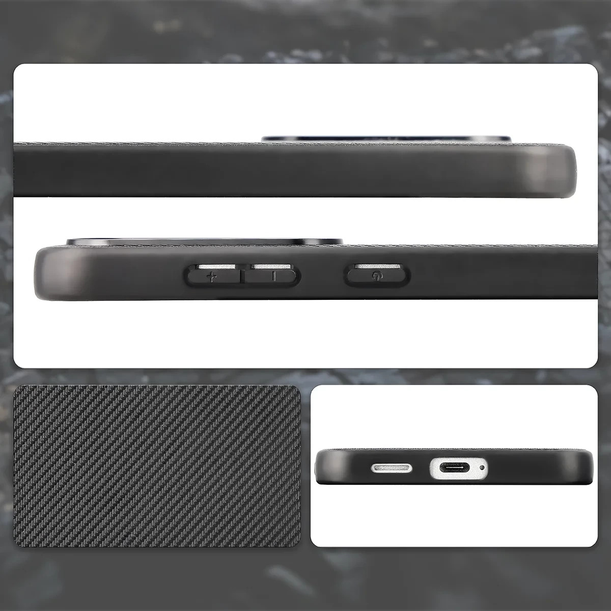Kryt Bizon Case CarbO Lanyard & Magnetic Samsung Galaxy S25 FE, black