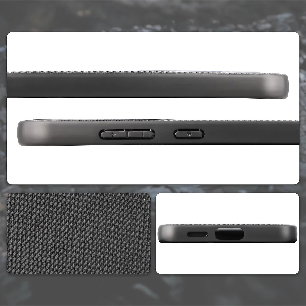Kryt Bizon Case CarbO Lanyard & Magnetic Samsung Galaxy S25+ Plus, black